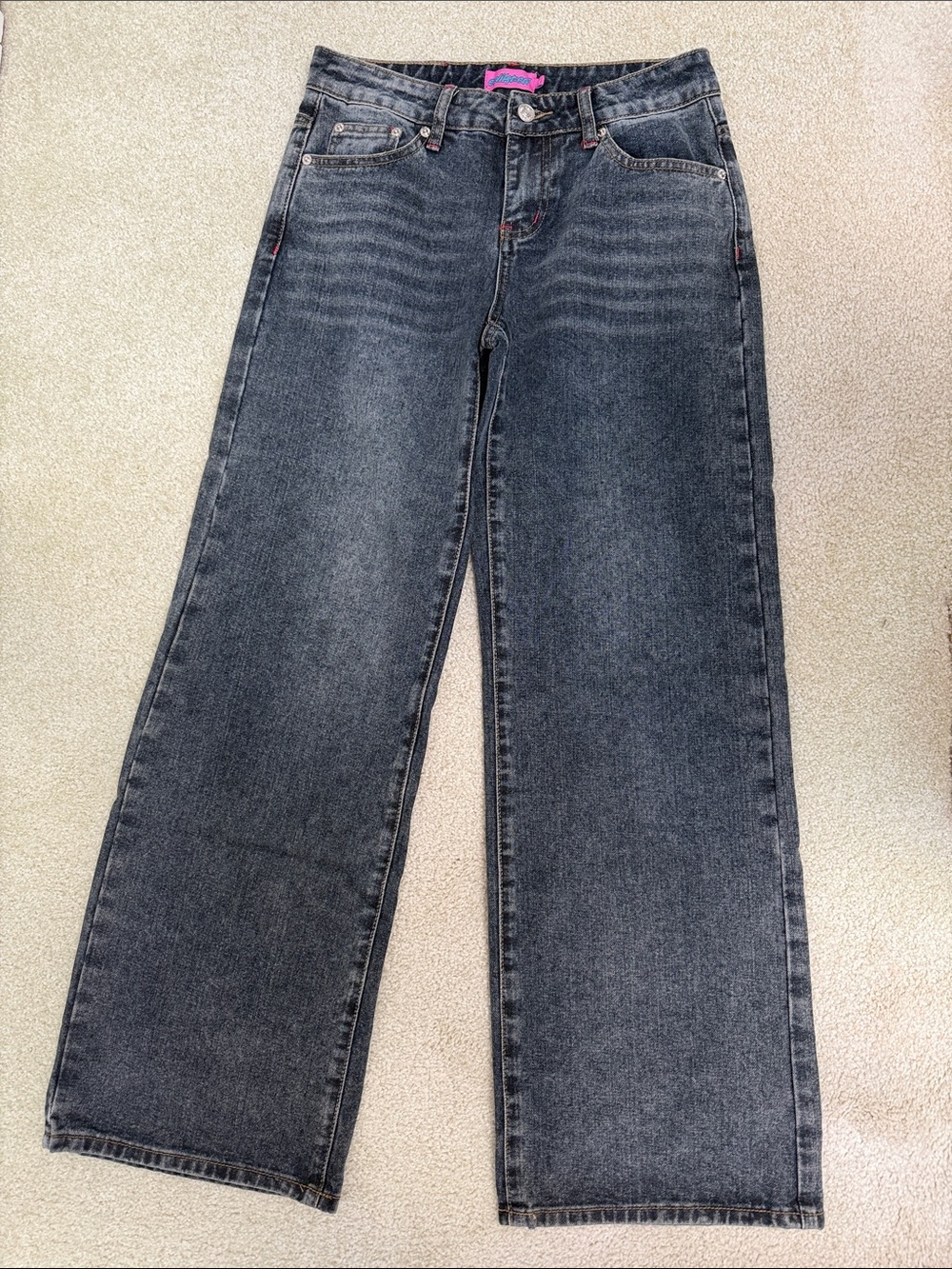 Edikted - Contrast Stitch Wide-Leg Jeans